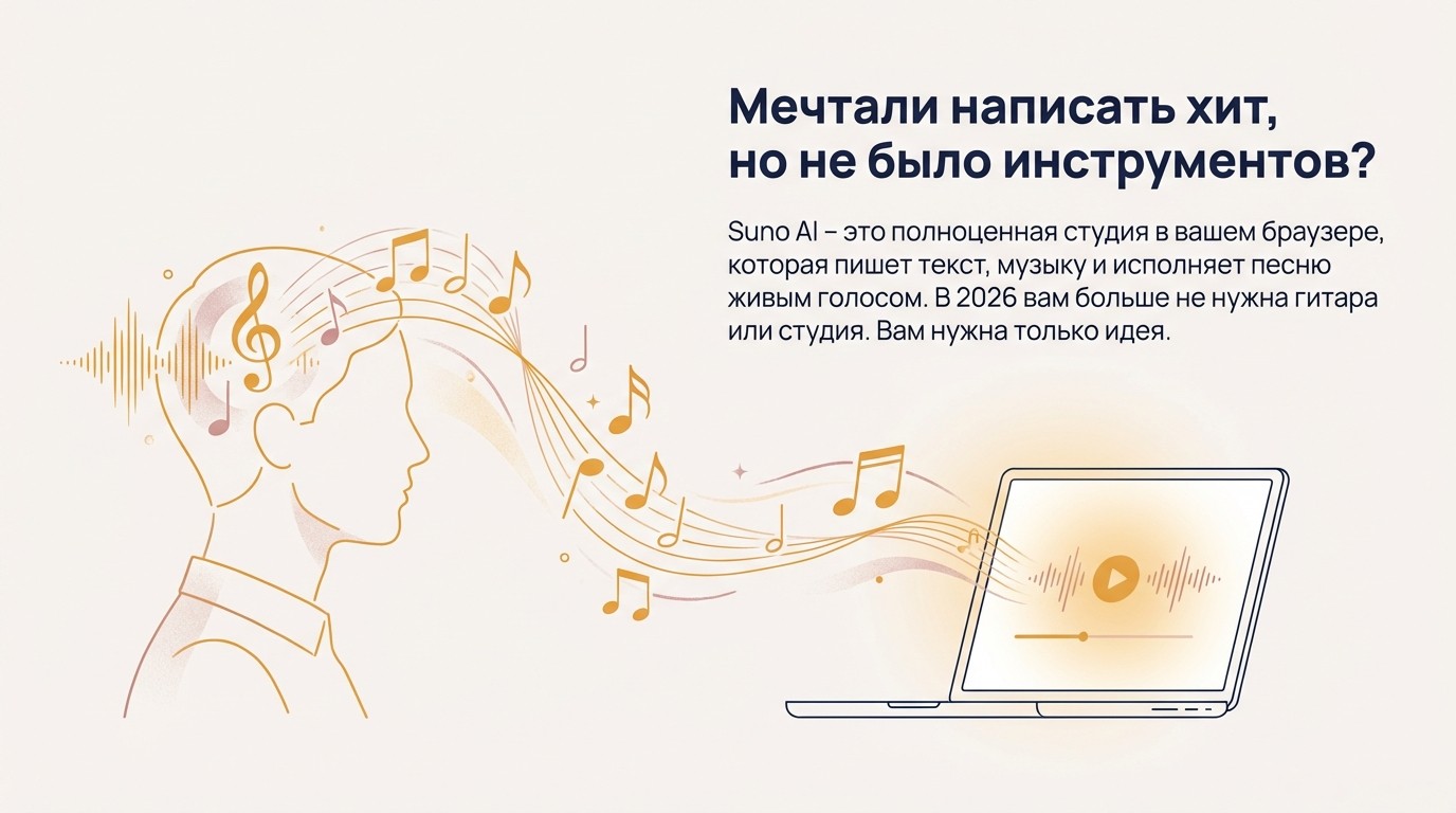 Suno AI: Полное руководство на русском (Обновление 2026)