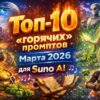 Топ-10 промптов Suno AI на март 2026: Весенние хиты и тренды