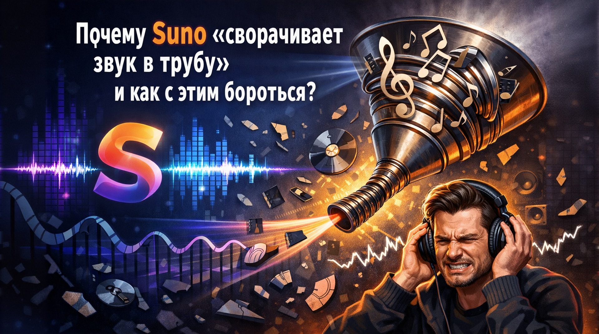 🛠 Разбор: Почему Suno «сворачивает звук в трубу» и как с этим бороться?