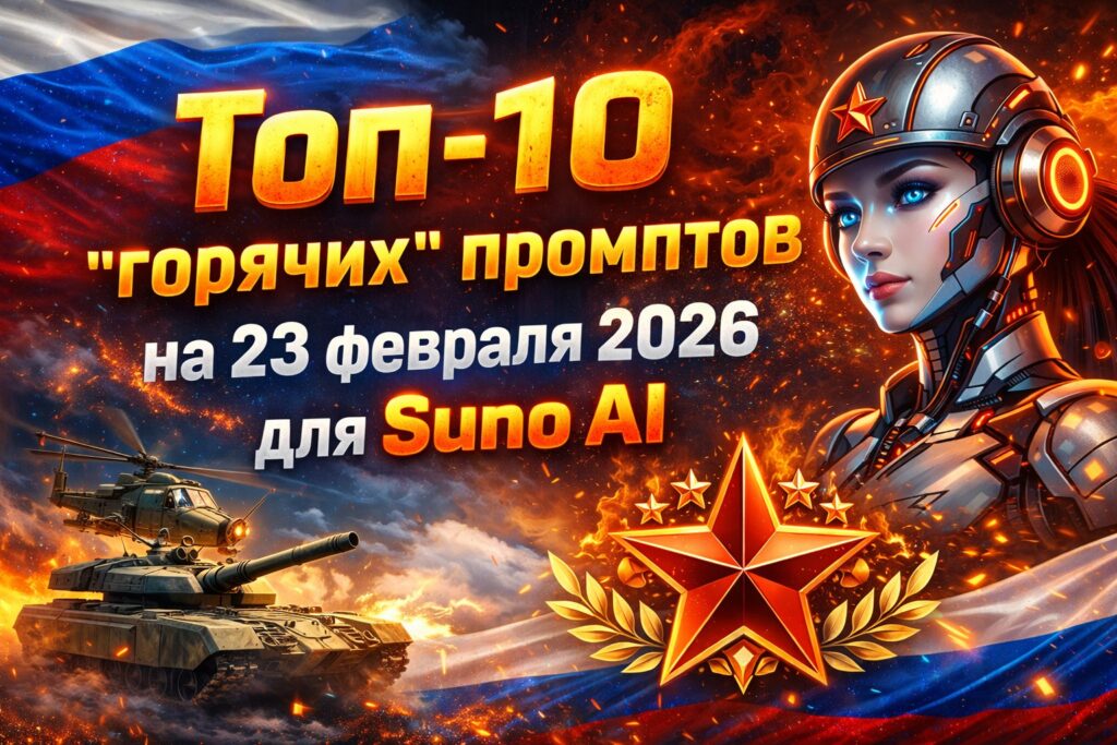 Топ-10 «горячих» промптов на 23 февраля 2026 для Suno AI