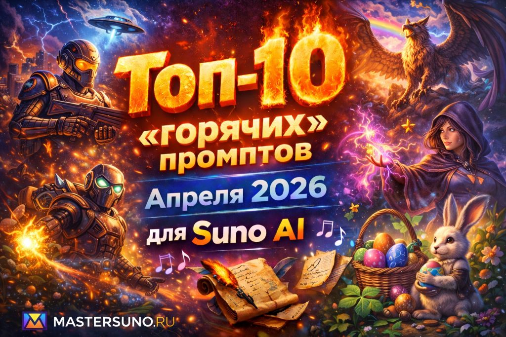 Топ-10 «горячих» промптов апреля 2026 для Suno AI