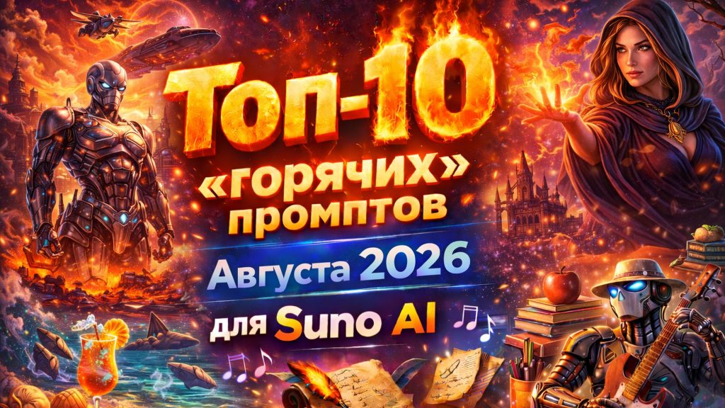 Топ-10 «горячих» промптов августа 2026 для Suno AI
