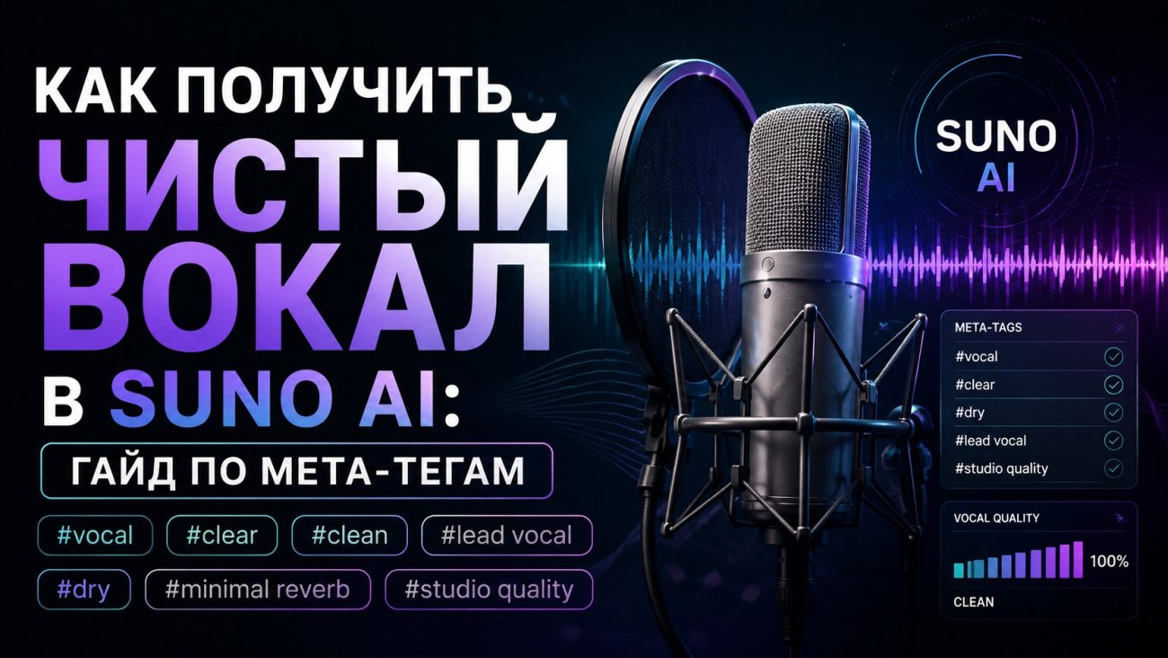 Как получить чистый вокал в Suno AI: гайд по мета-тегам