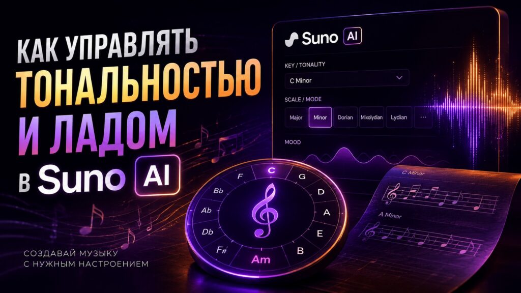 Как управлять тональностью и ладом в Suno AI