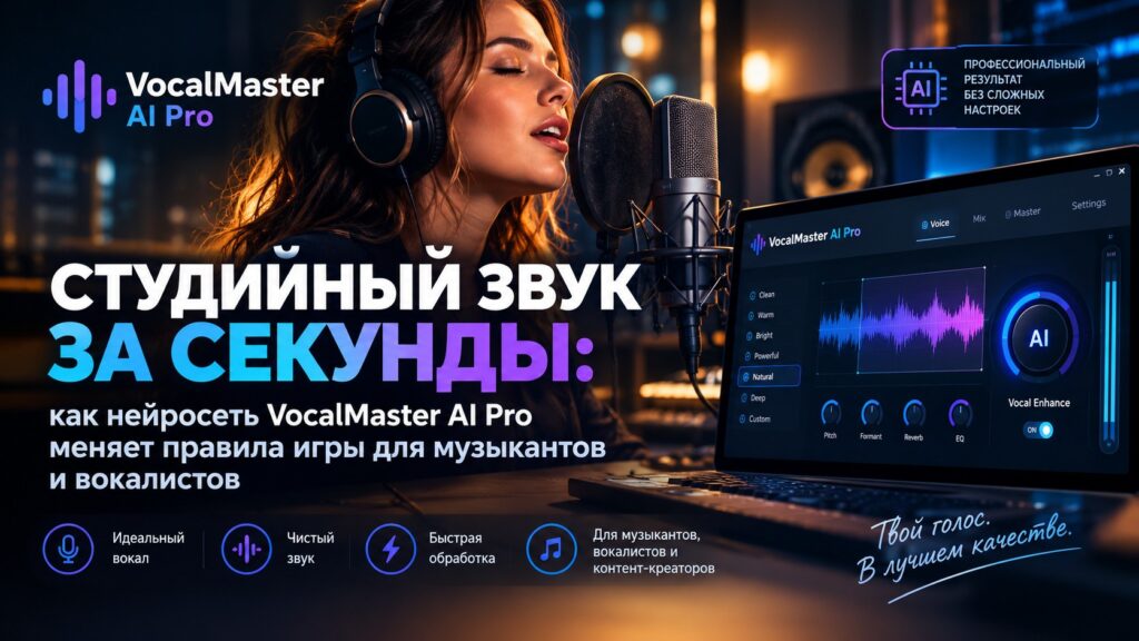 Студийный звук за секунды: как нейросеть VocalMaster AI Pro меняет правила игры для музыкантов и вокалистов