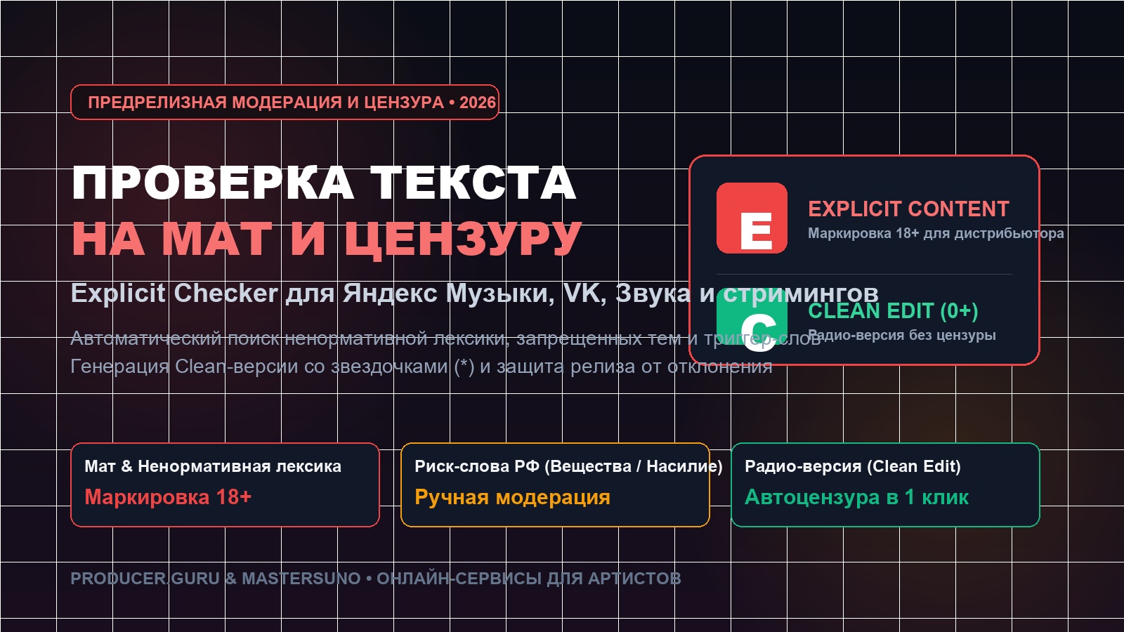 Проверка текста песни на мат и цензуру онлайн Explicit Checker