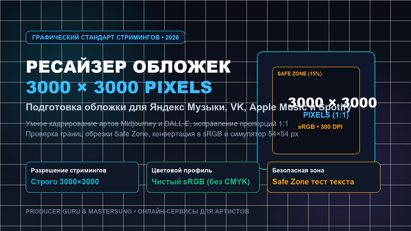 Ресайзер обложки 3000x3000 для Яндекс Музыки VK Apple Music